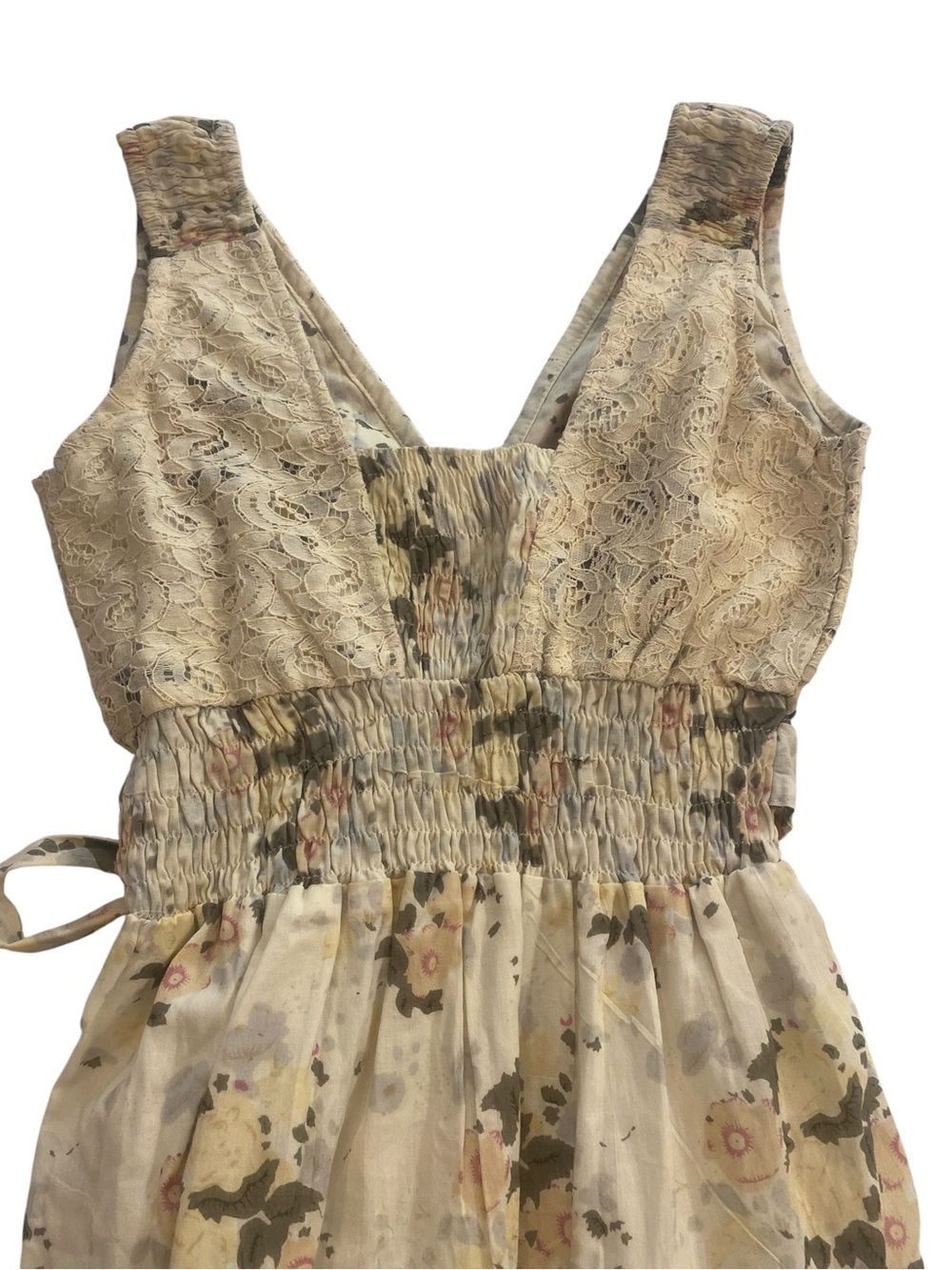 Women’s Floral Tiered Maxi Sleeveless Cottagecore Boho Lace Annabella New xs-s - Picture 3 of 15